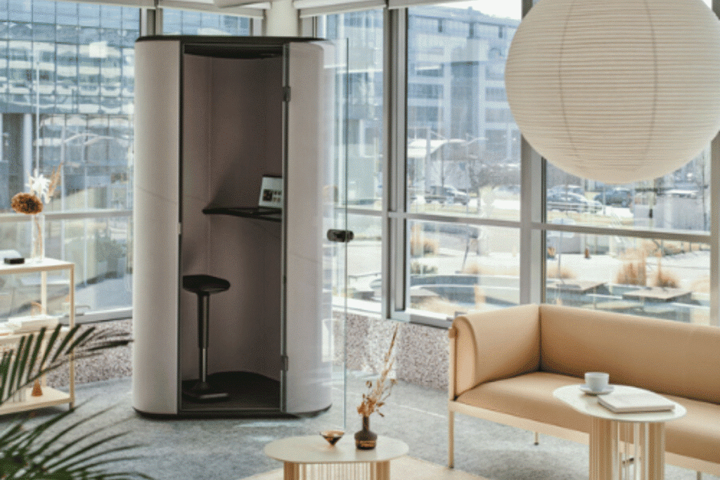 Acoustic micro-pod workspace in Dubai office