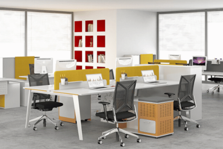 Height-adjustable desks in Dubai office