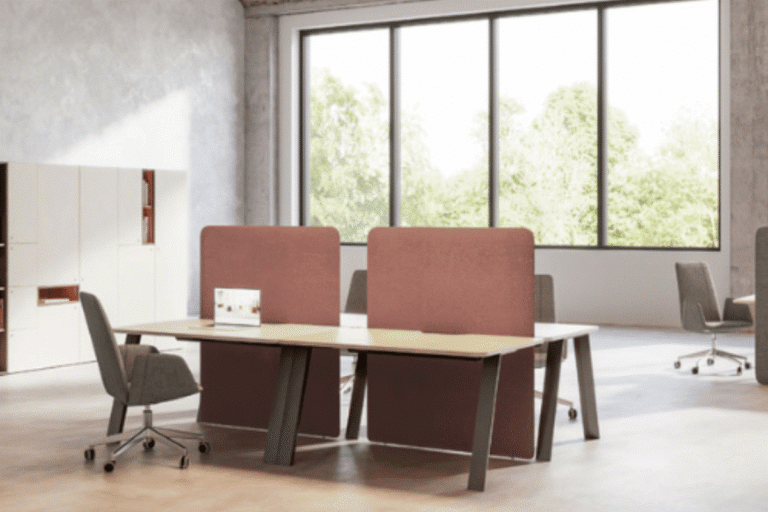 Modern individual desk workstation setup in Dubai office