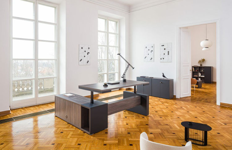 Premium office reception and workstation furniture designed by Studio WB in Dubai