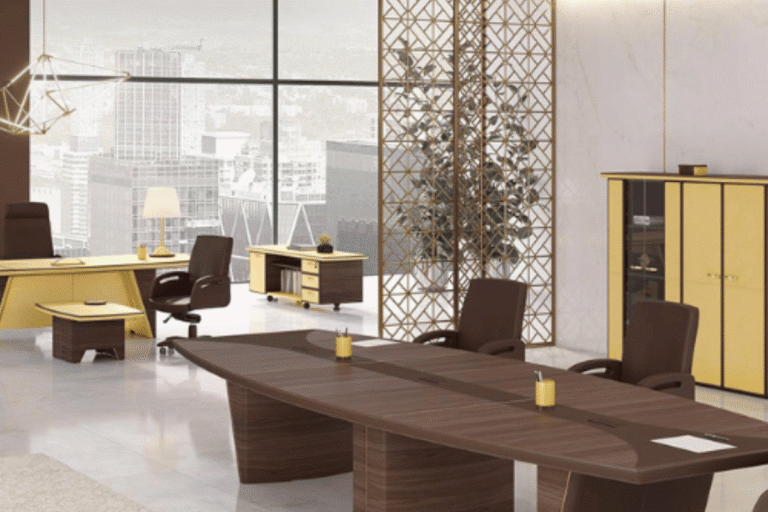 Quiet luxury office furniture in Dubai by Studio WB