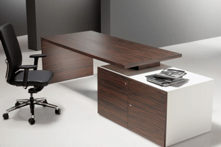 modern office desks setup in Dubai workspace